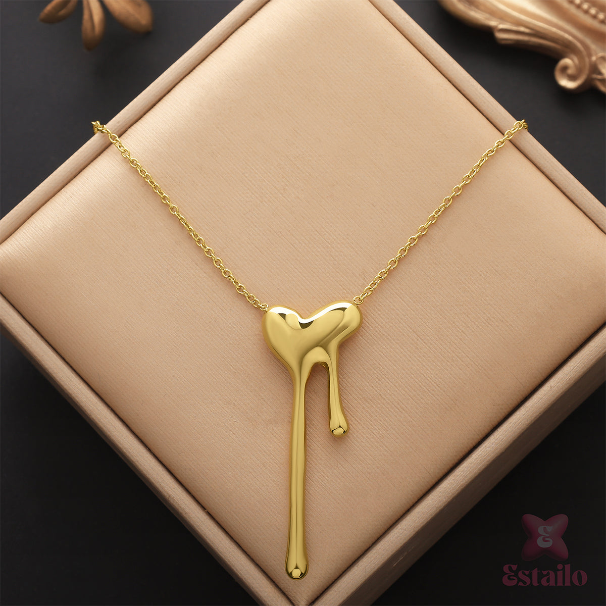 Gold Shine Heart Necklace