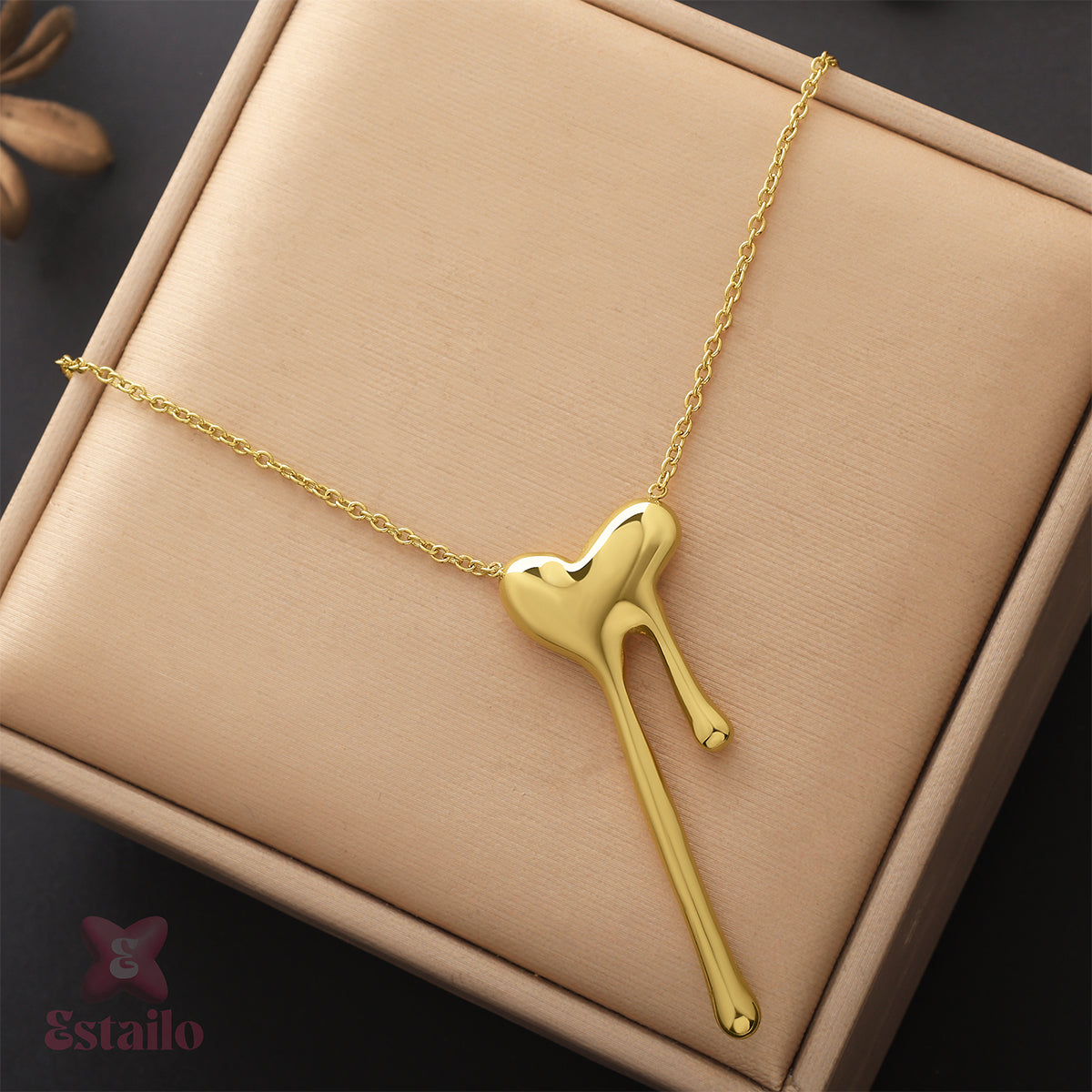 Gold Shine Heart Necklace