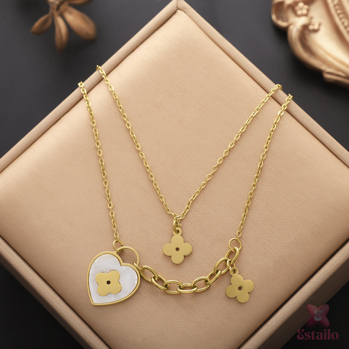 Floral Love Layered Chain Necklace