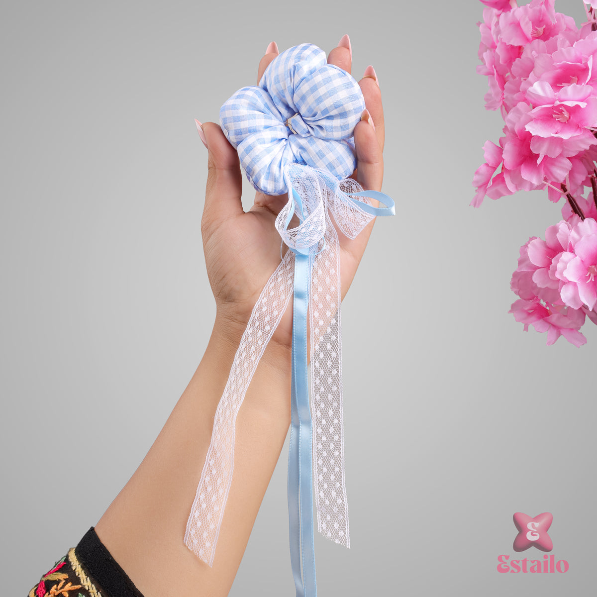 Ocean Bluey Hair Scrunchies
