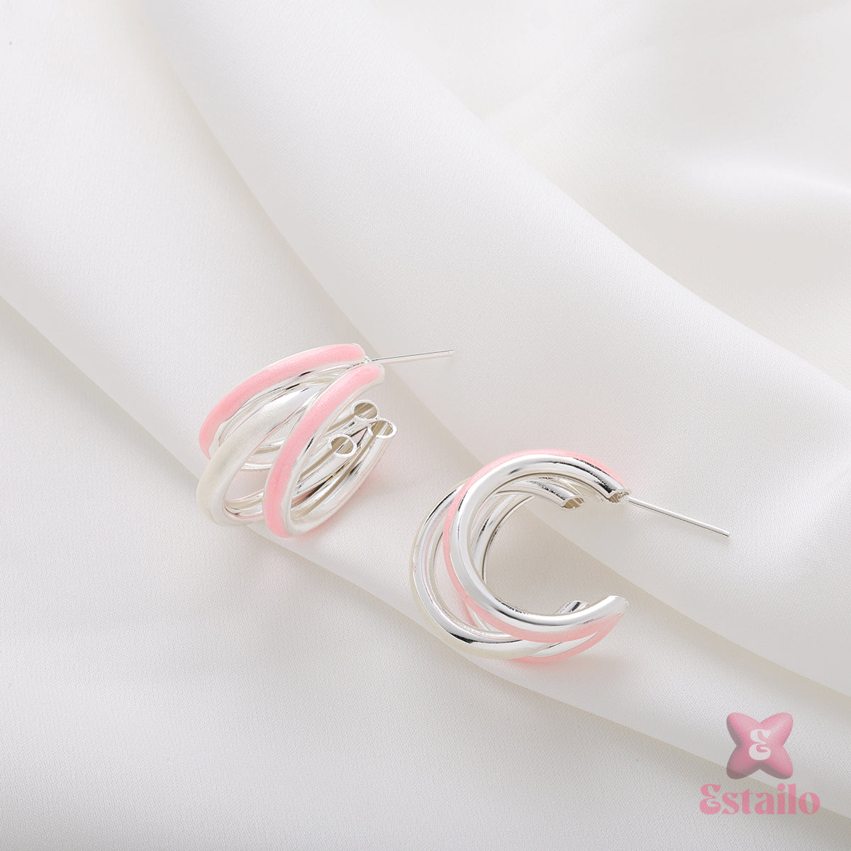 Pink Embrace Hoops Earring