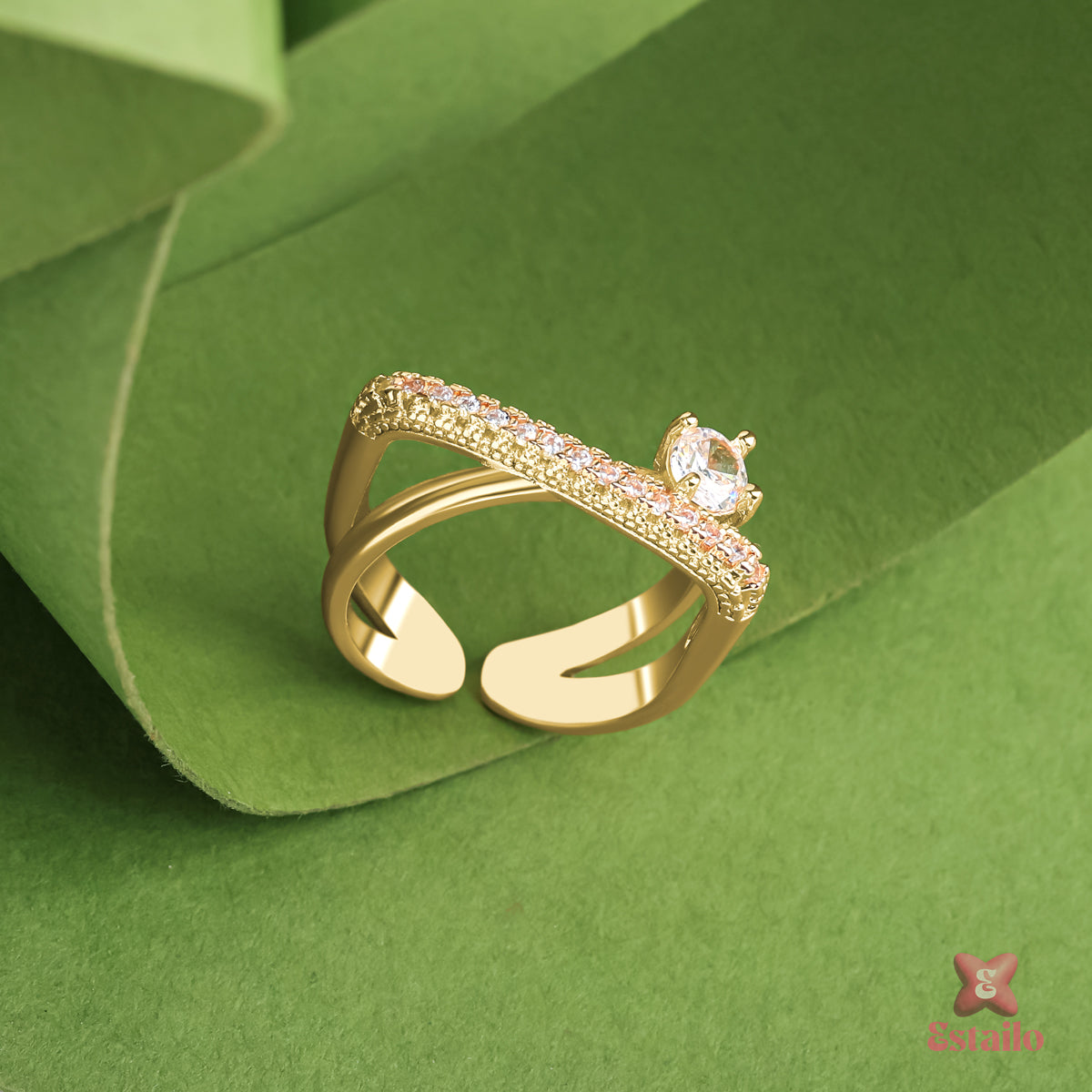 Golden Crossover Ring