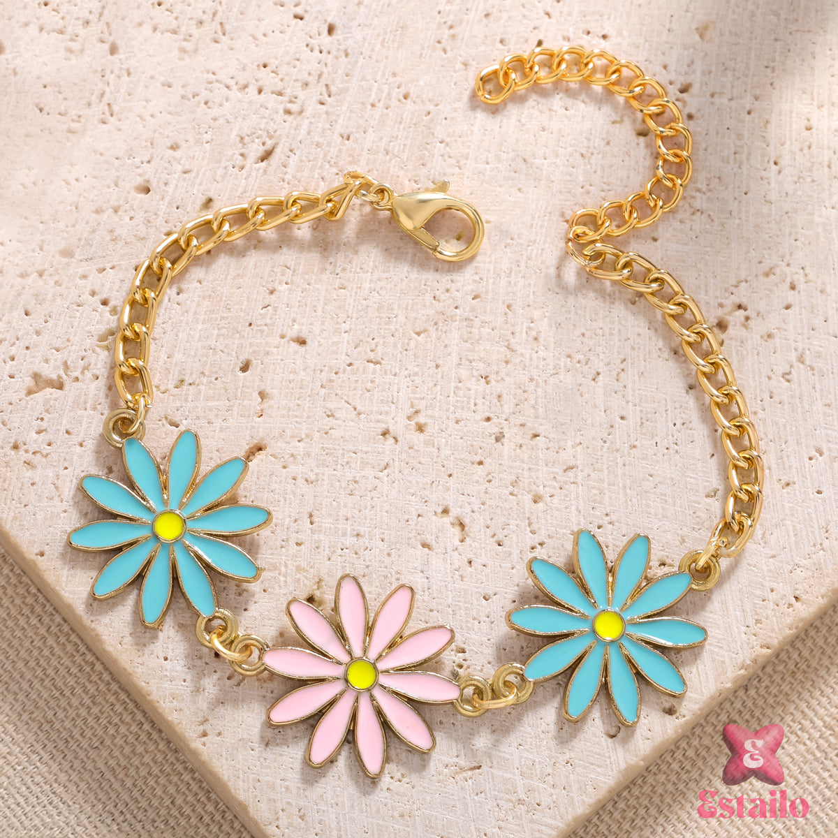 Two-Tone Daisy Delight Bracelet