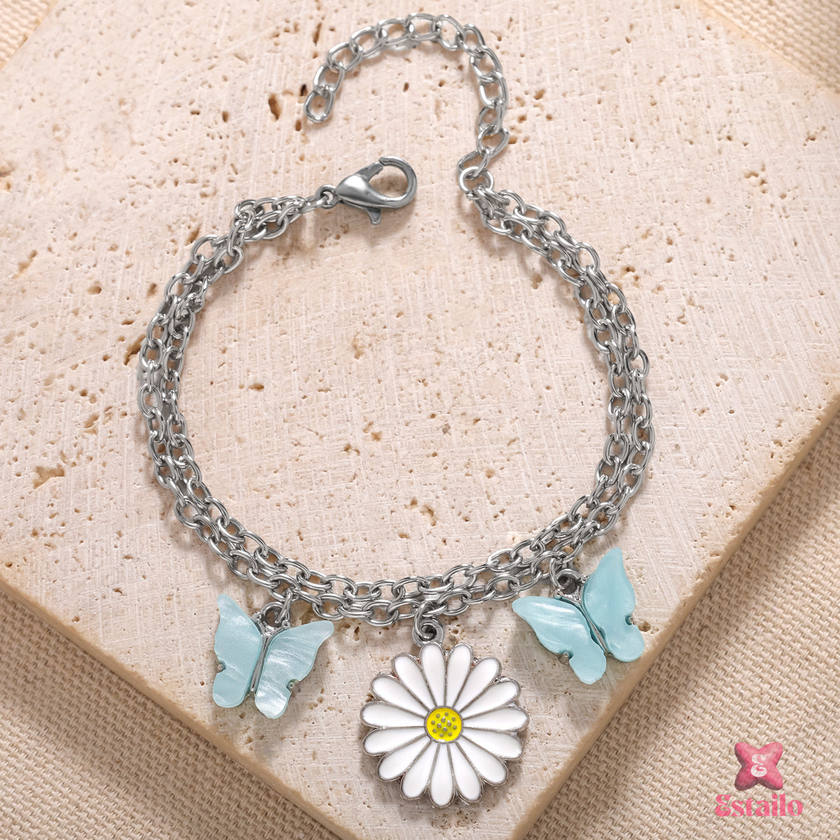 Blue Morpho & Daisy Bracelet