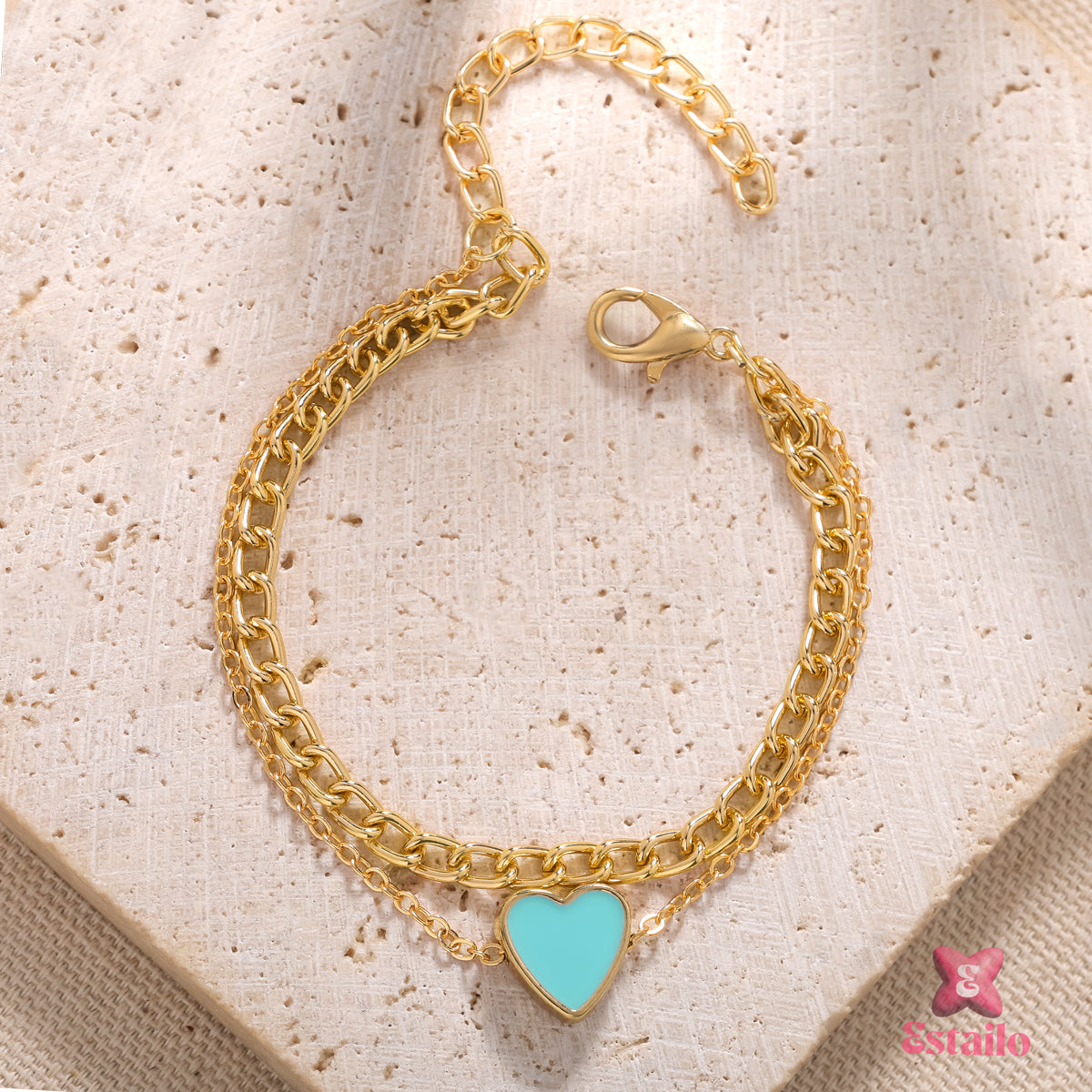 Tiffany Blue Inspired Heart Bracelet