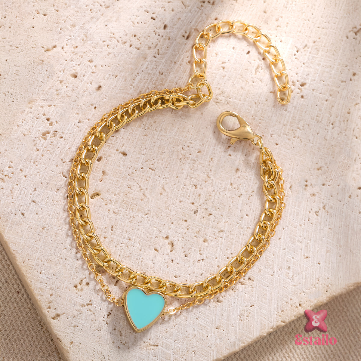 Tiffany Blue Inspired Heart Bracelet