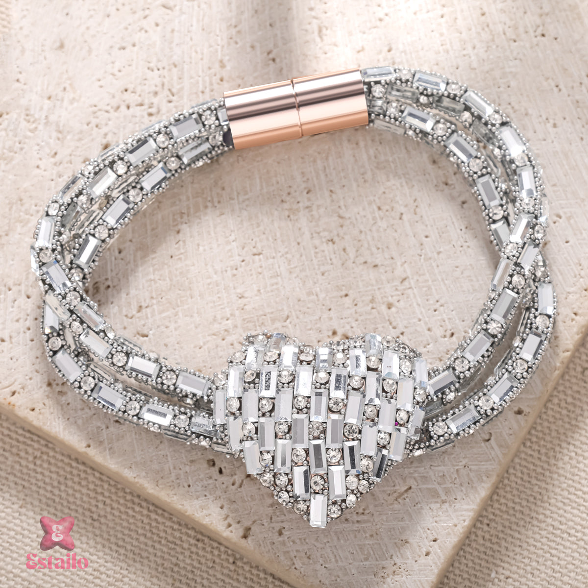 Crystal Heart Embrace Bracelet