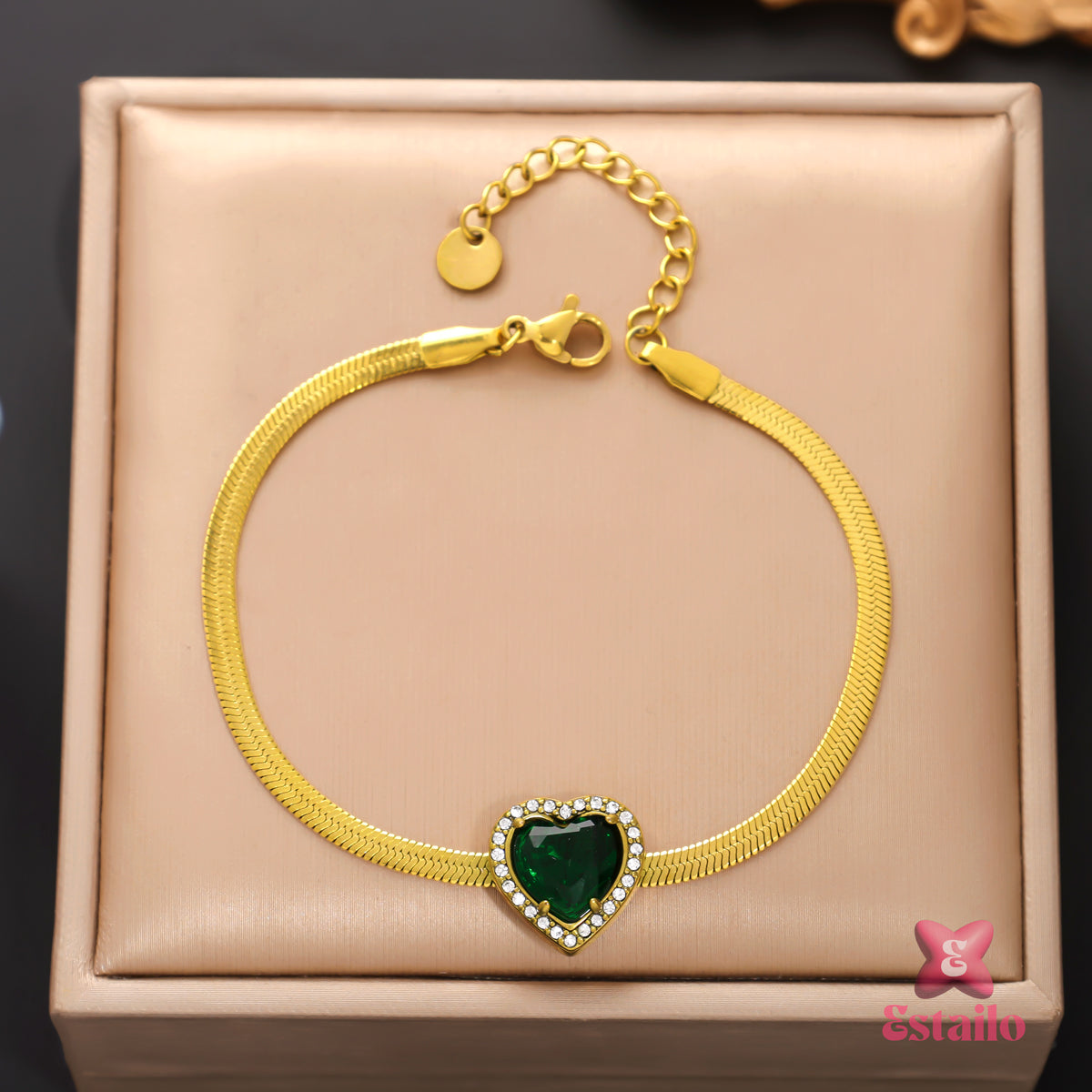 Emerald Heart Bracelet
