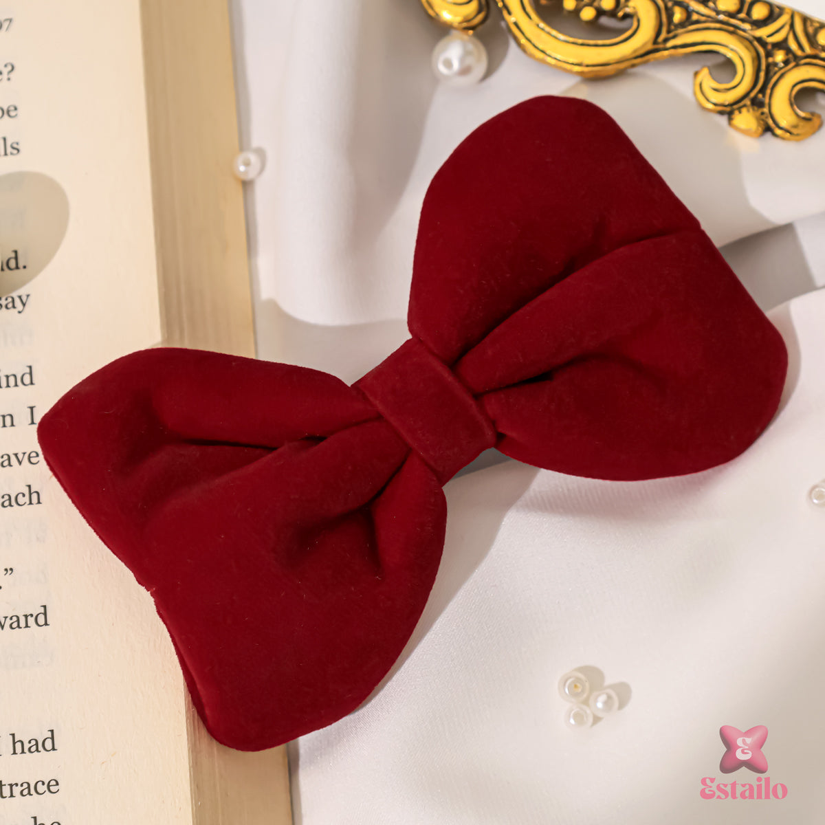 Ruby Bow Hair Clip
