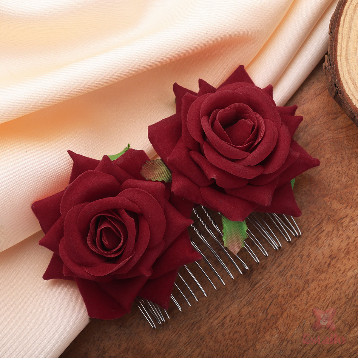 Red Rose Hair Comb