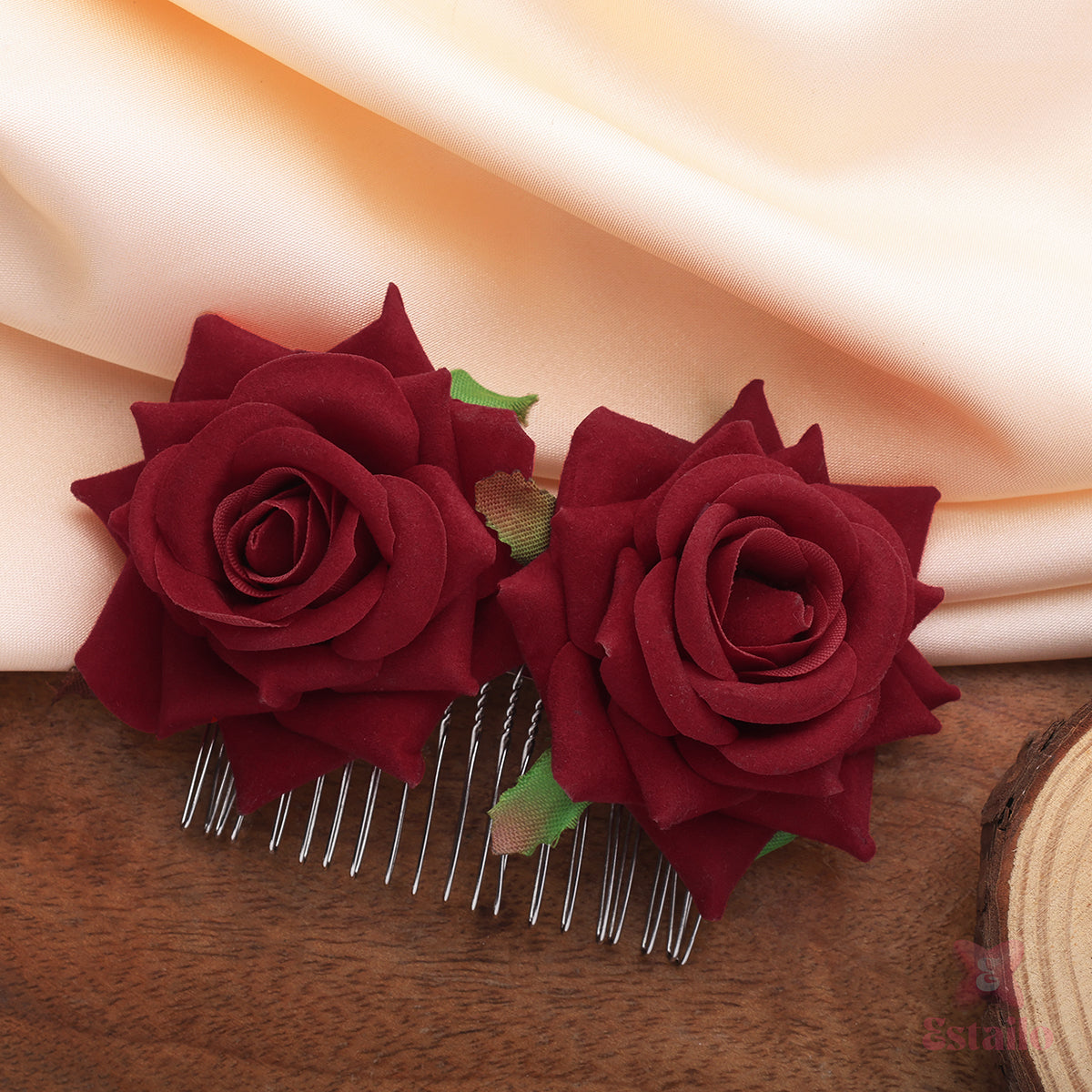Red Rose Hair Comb