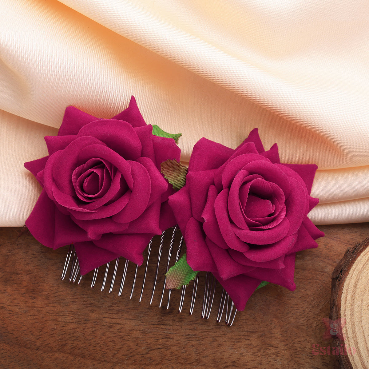 Pink Rose Hair Comb