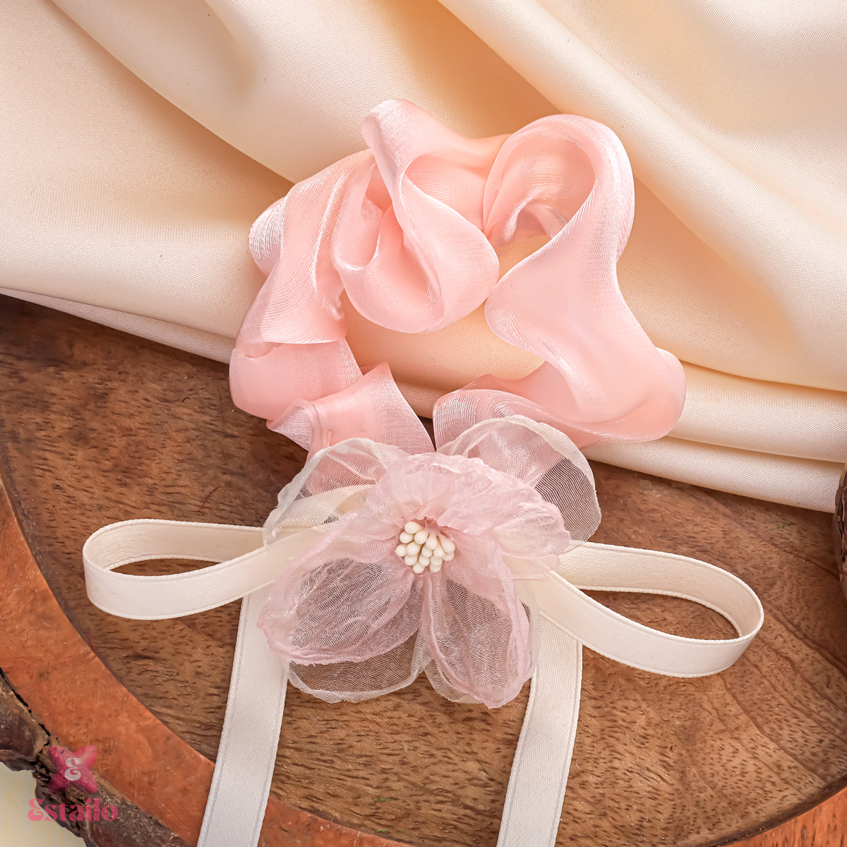Sweet Pink Bow Hair Tie