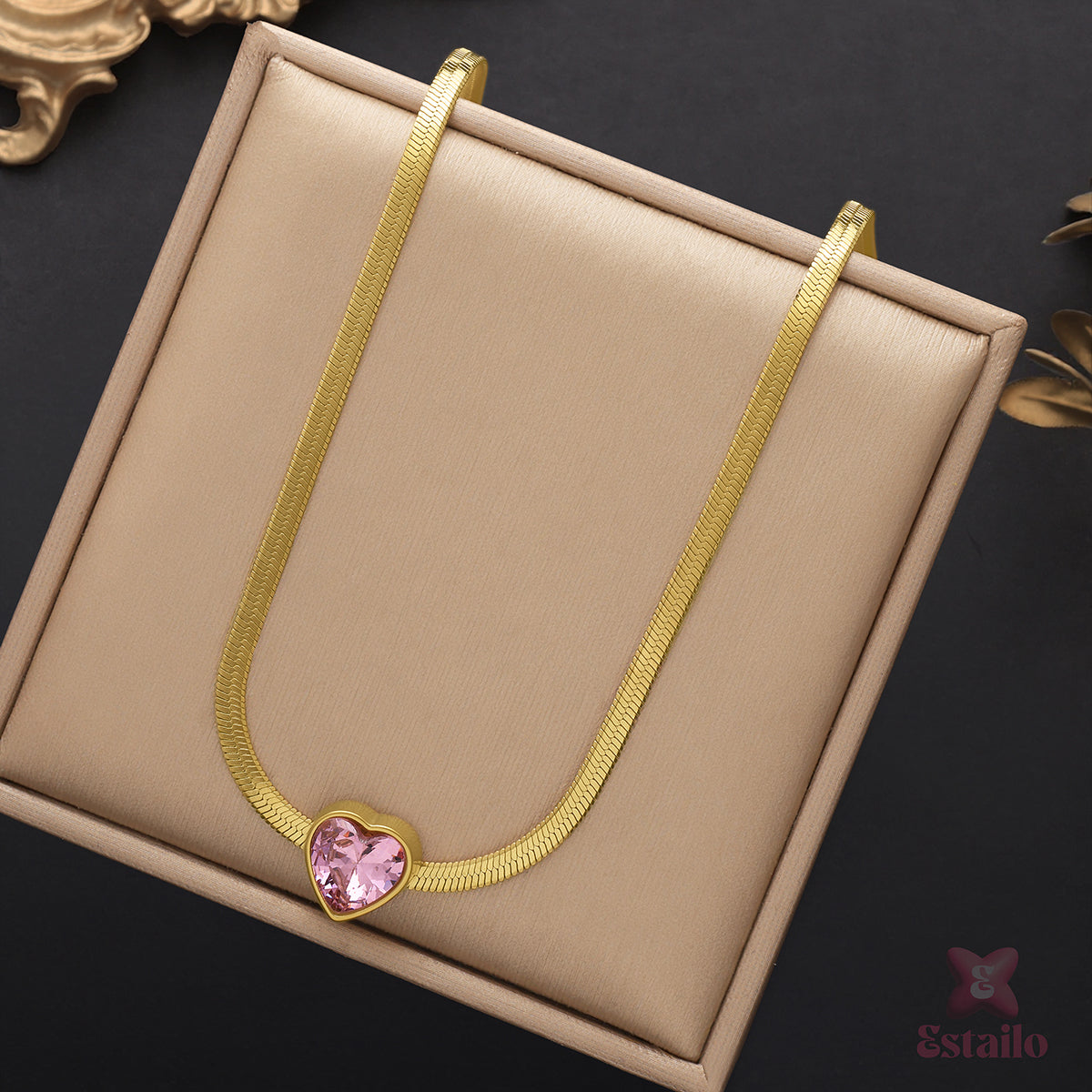 Pink Heart Lumina Necklace