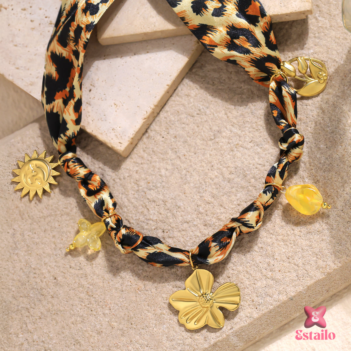 Leopard Meadow Scarf Necklace