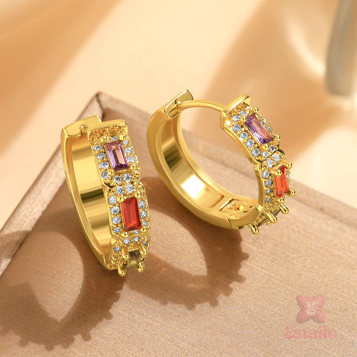 Starluxe Gem Hoop Earrings