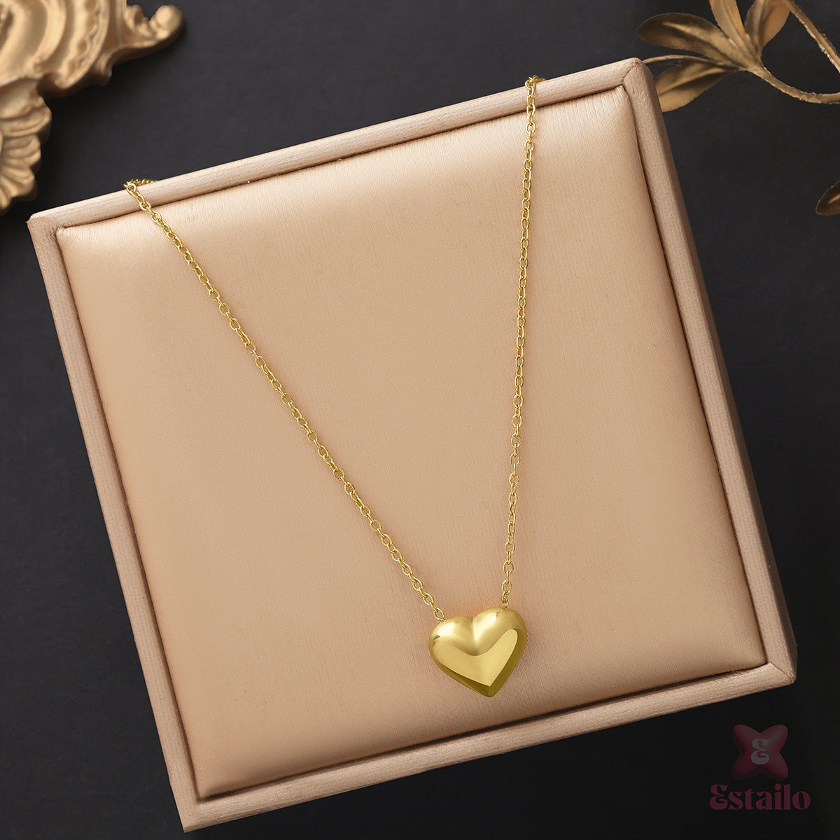 Golden Heart Charm Necklace