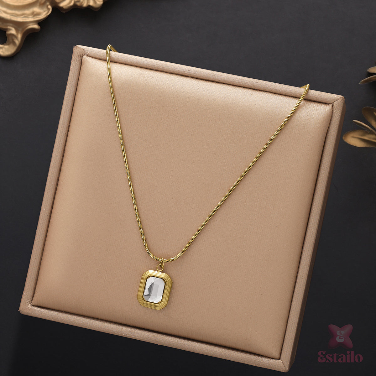 Golden Prism Pendant Necklace