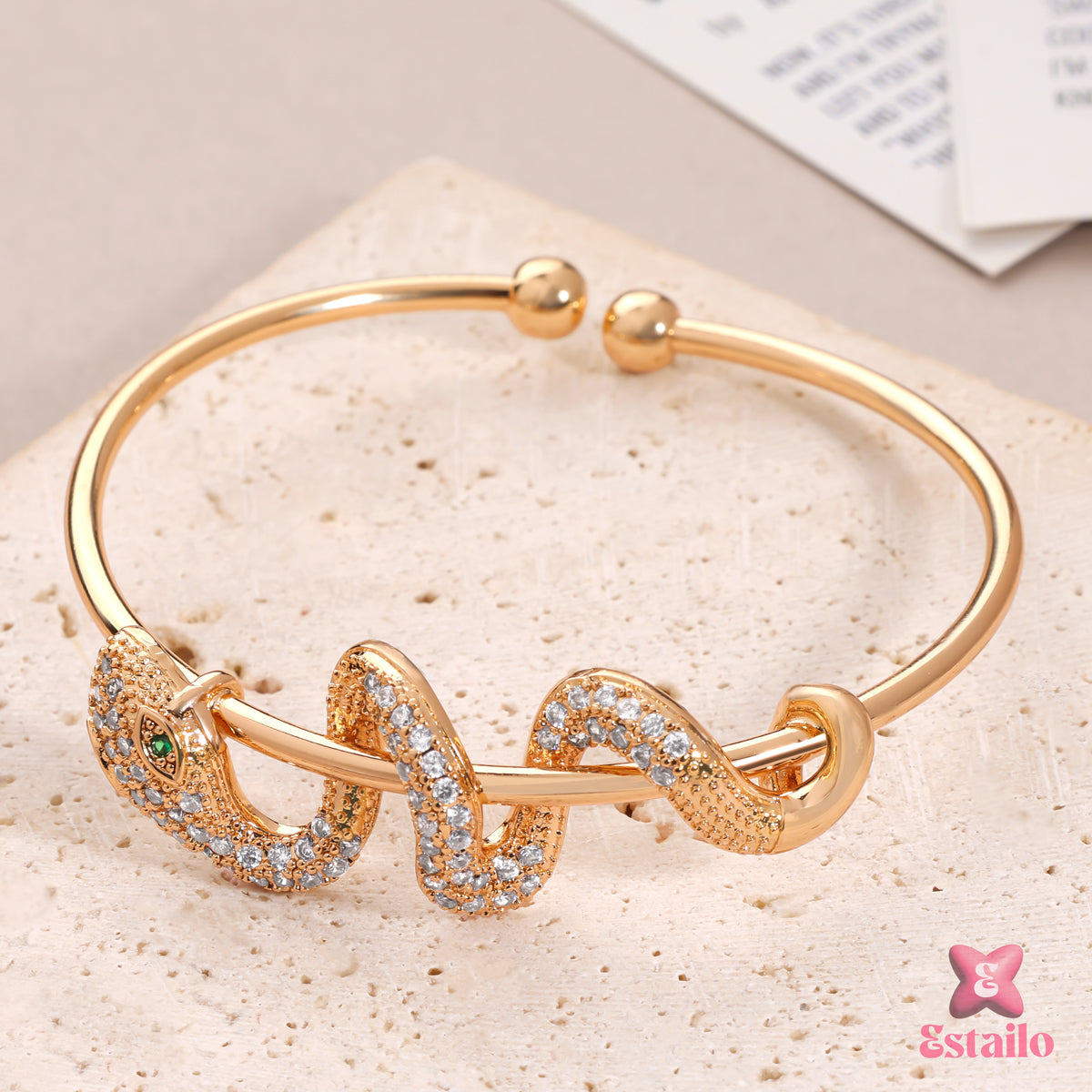 Viperine Charm Cuff Bracelet
