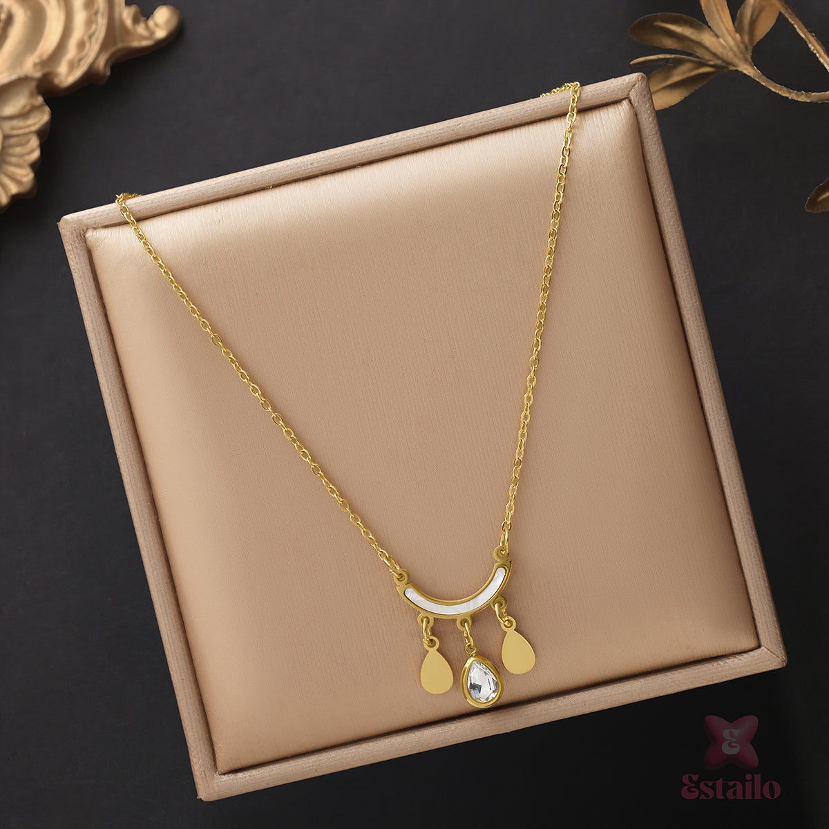 Crescent Drop Necklace