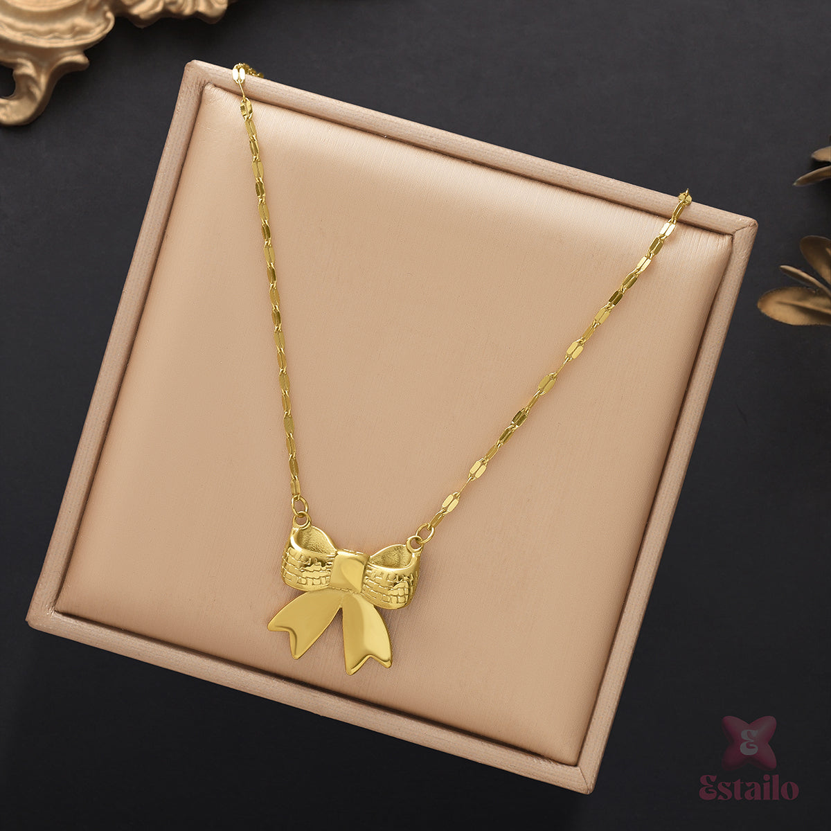 Gilded Bow Necklace
