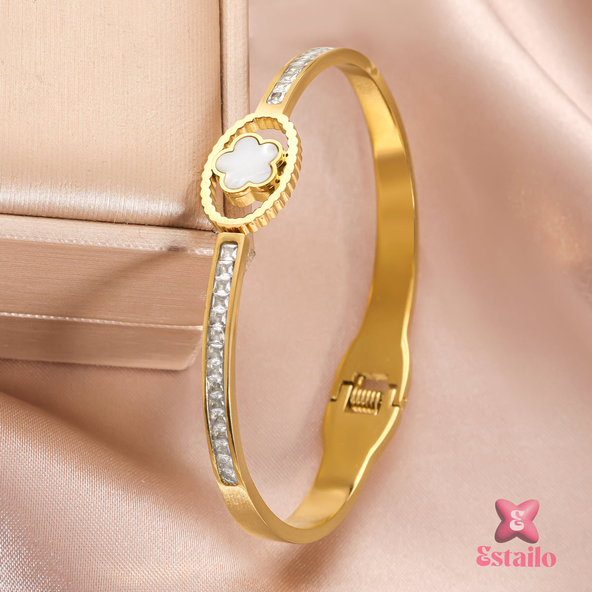 Pearl Petal Cuff Bracelet