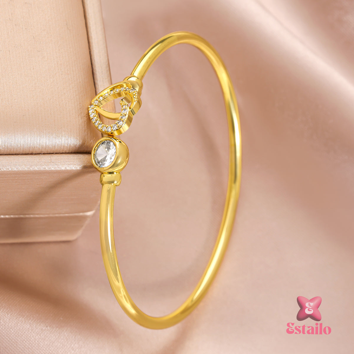 Golden Heart Sparkle Bracelet