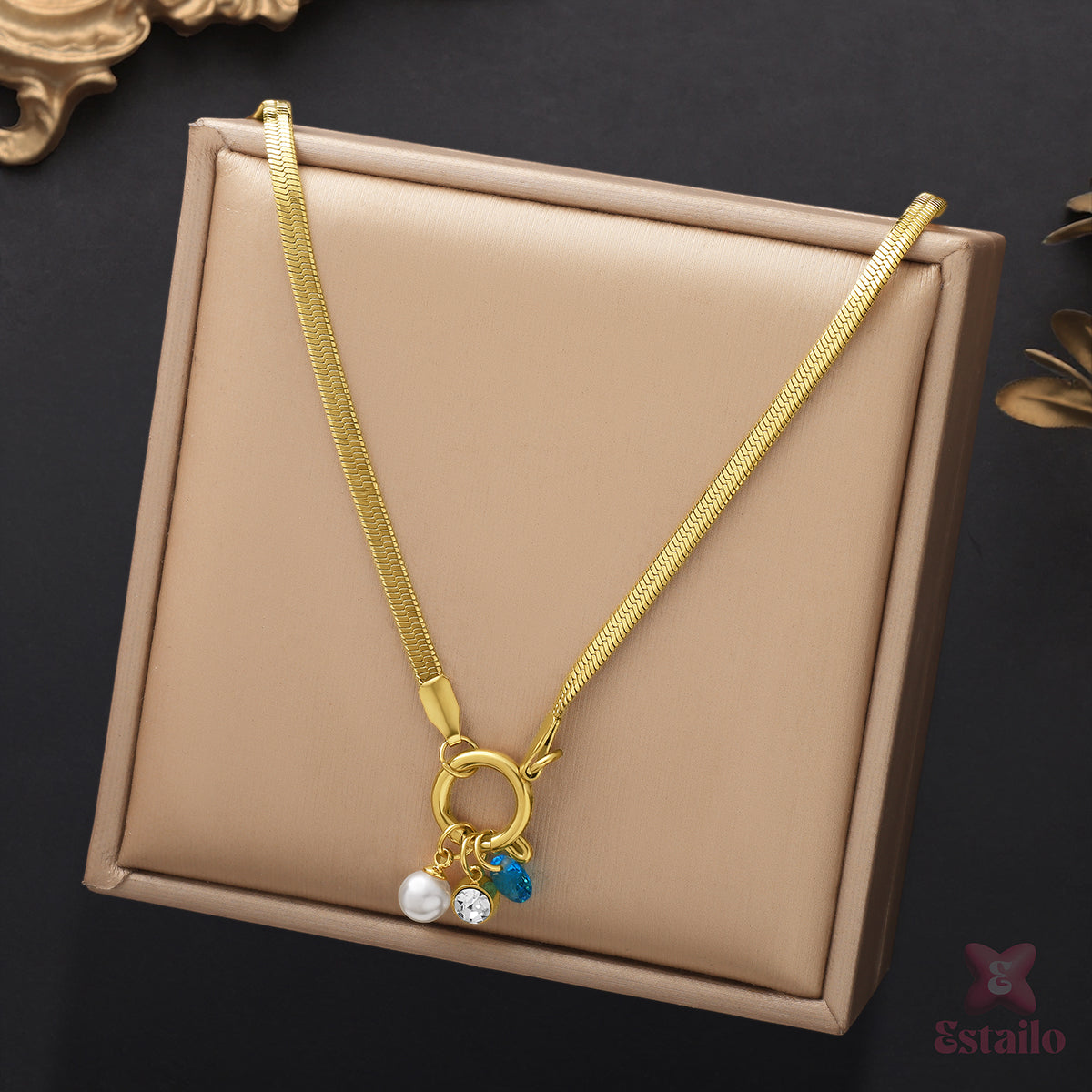 Golden Charm Loop Necklace