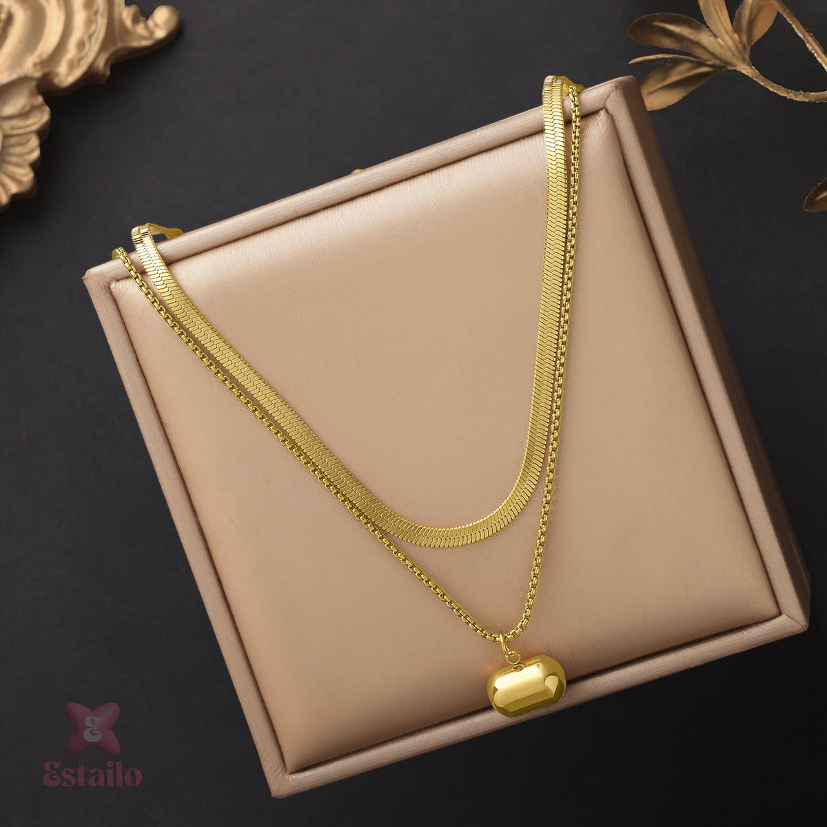 Golden Embrace Drop Necklace
