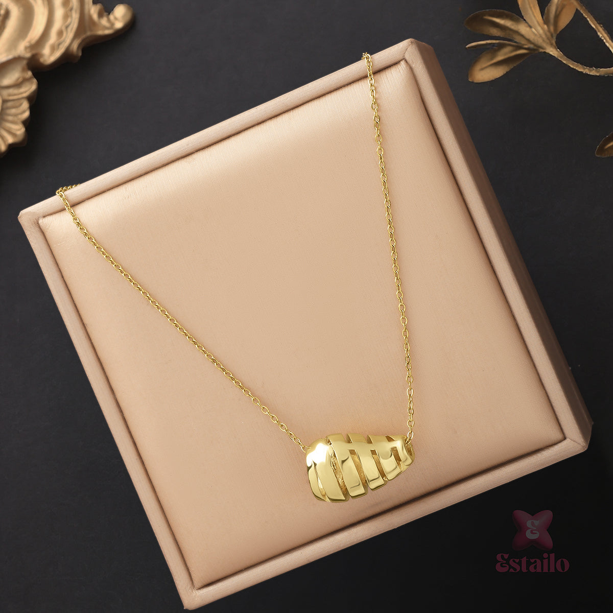 Golden Knot Spiral Necklace