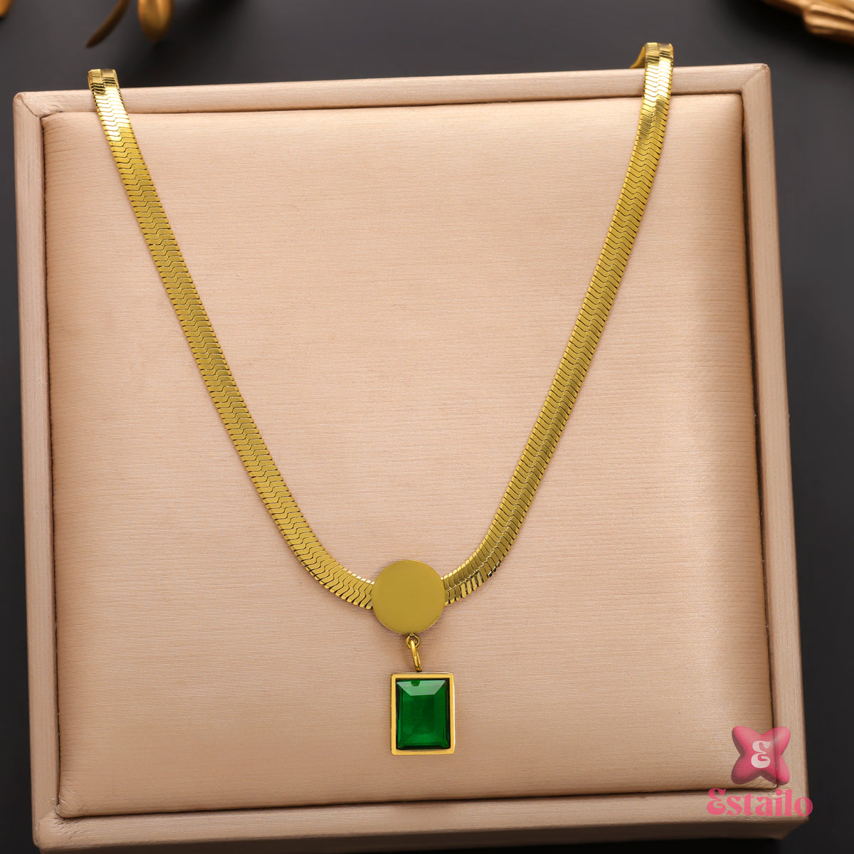 Emerald Green Stone Necklace