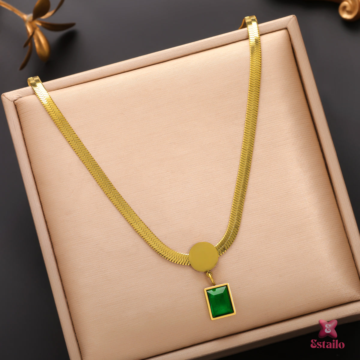 Emerald Green Stone Necklace