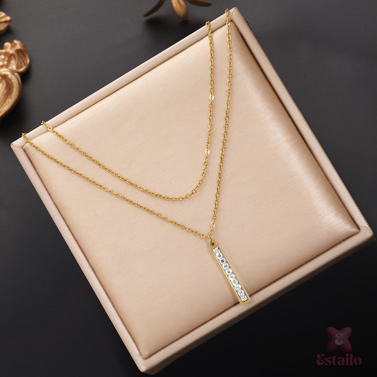 Pave Bar Necklace