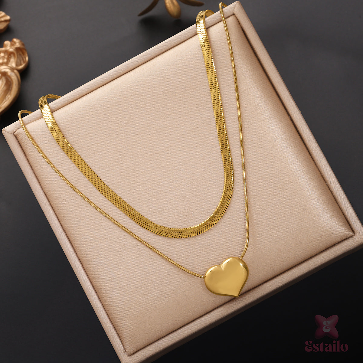 Elegance Duo with Heart Necklace