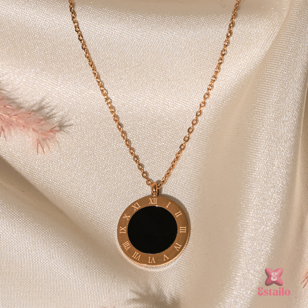 Sleek Black Disc Necklace