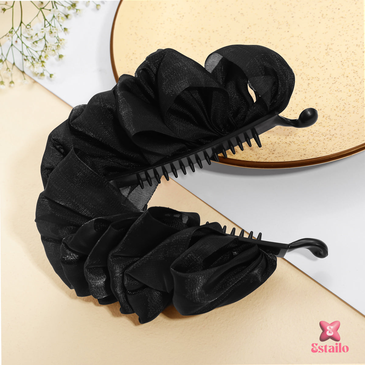 Black Organza Elegance Hair Claw