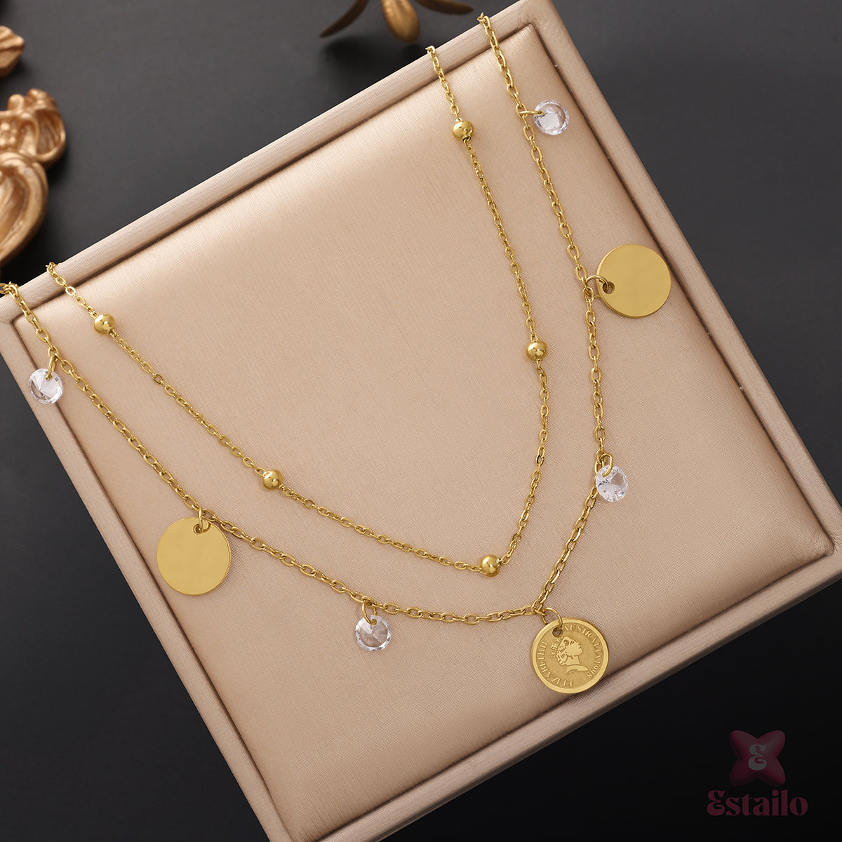 Luxe Disc & Coin Chain Necklace