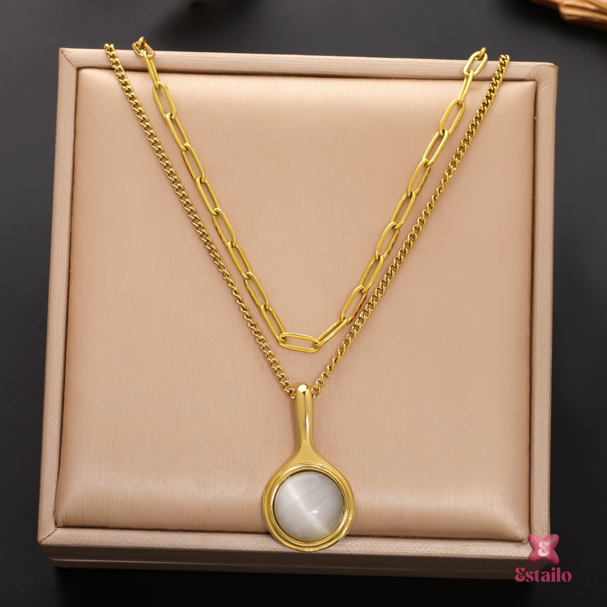 Moonstone Layered Necklace