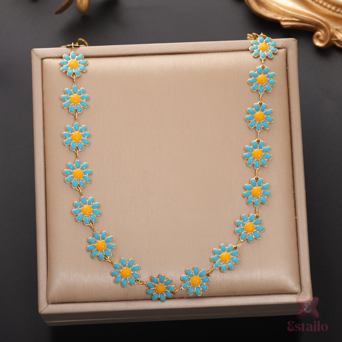 Lilac Sunflower Necklace