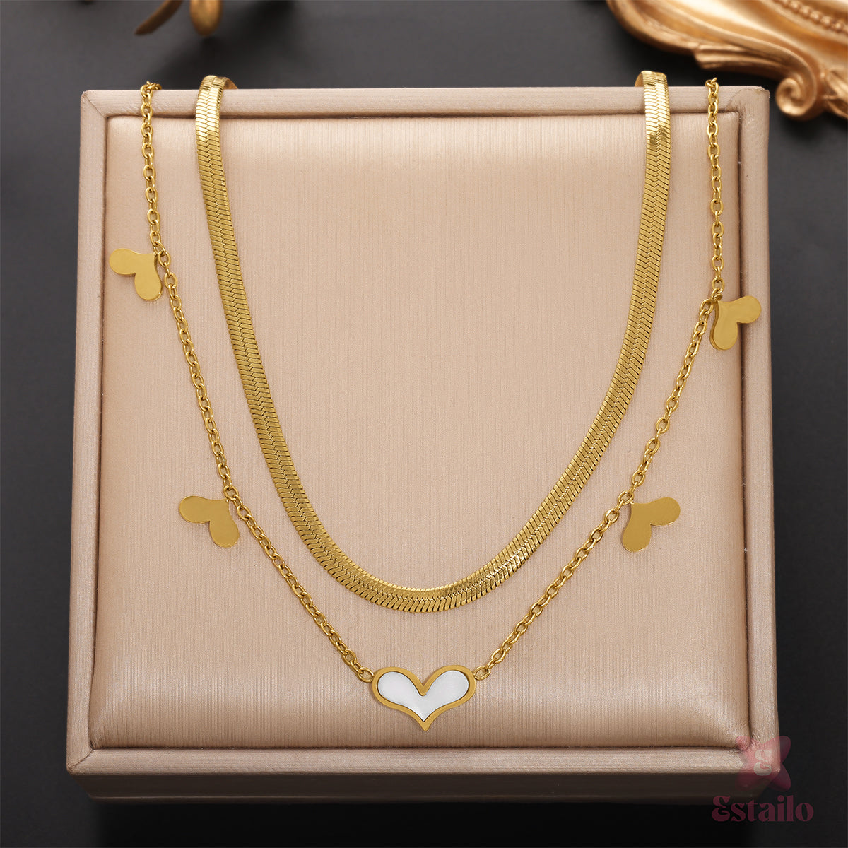 Harmony Layers with Heart & Wings Necklace