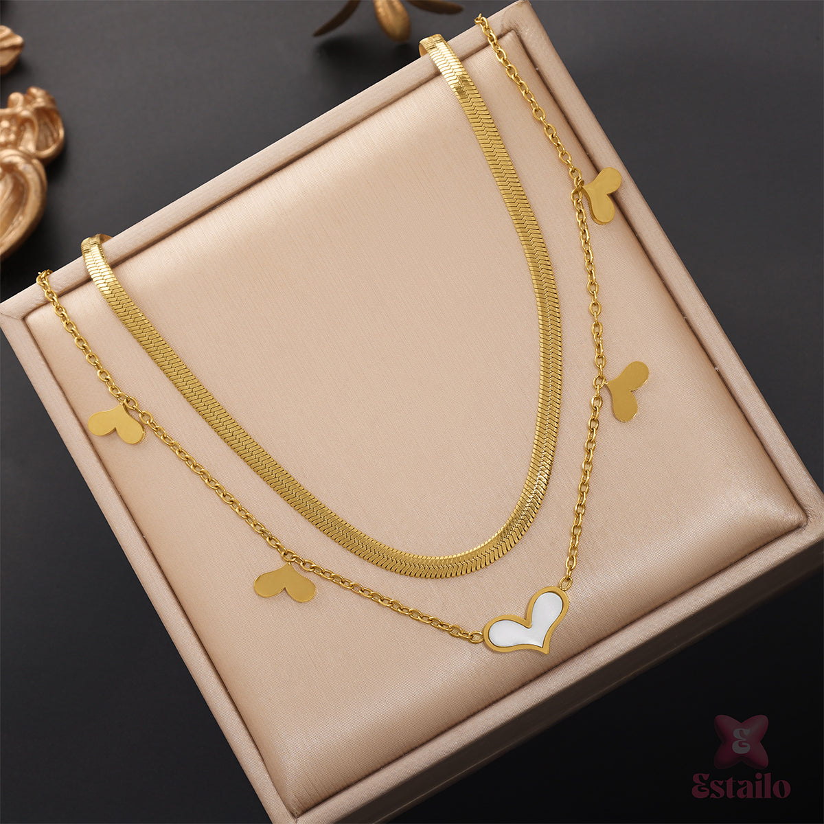 Harmony Layers with Heart & Wings Necklace