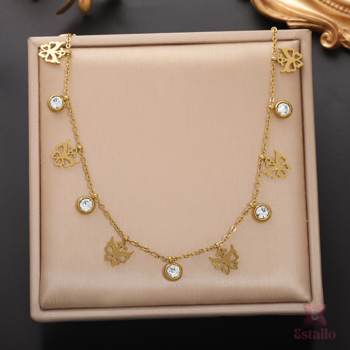 Butterfly & Clover Cascade Necklace
