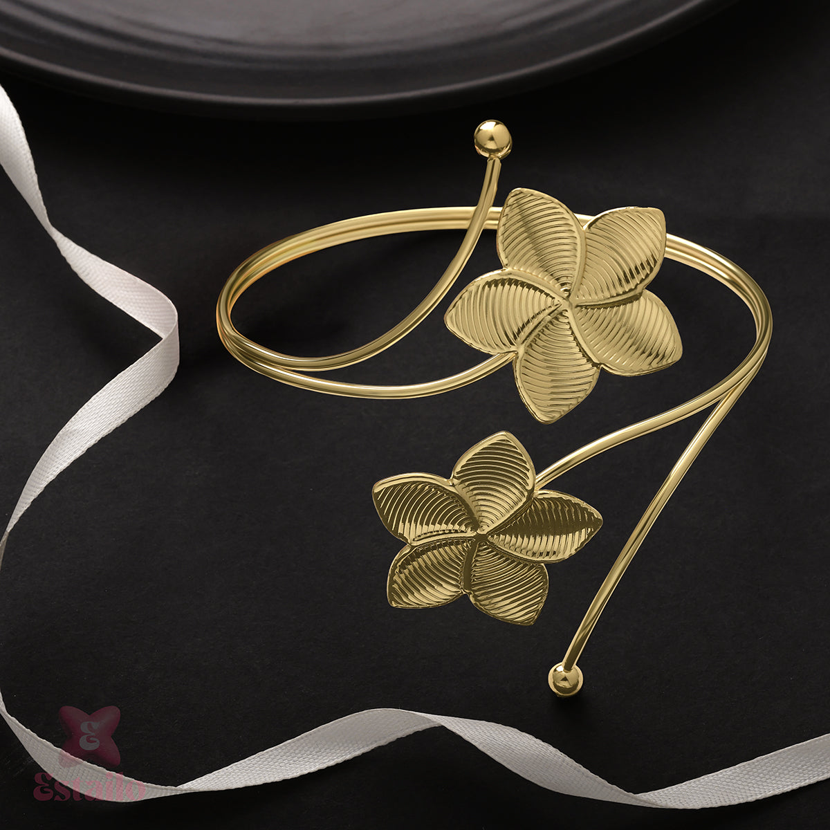 Gold Floral Arm Cuff