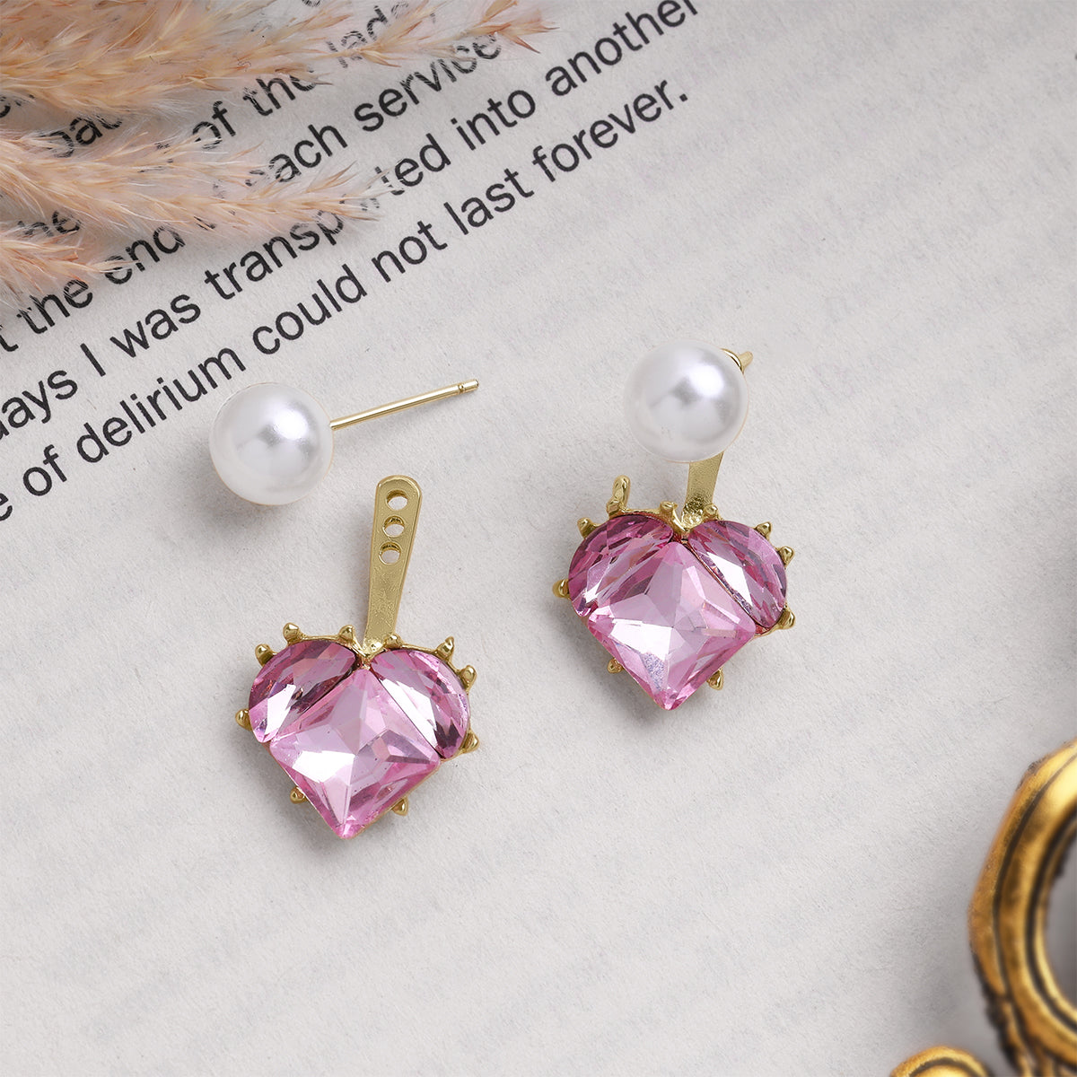 Pearl Aura Heart Earrings