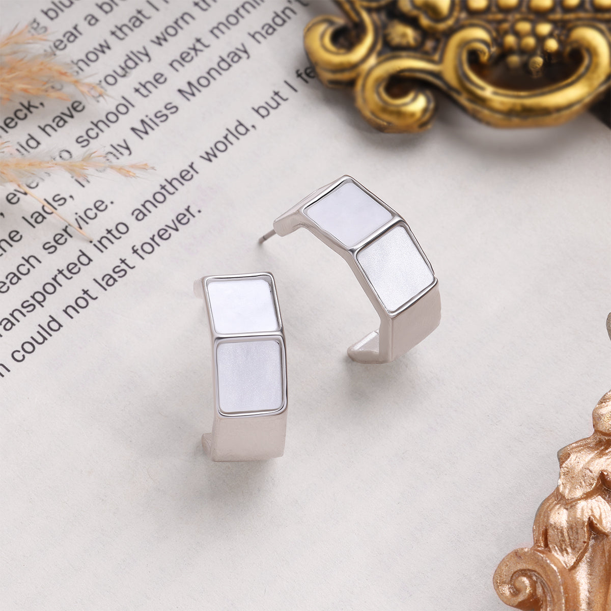 Square Stacking Hoops Earring