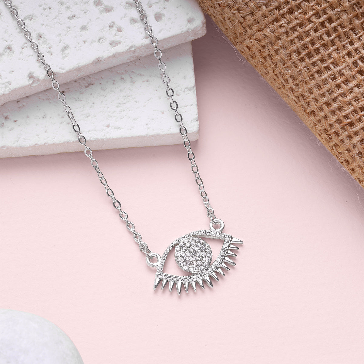 Sterling Crystal Gaze Necklace