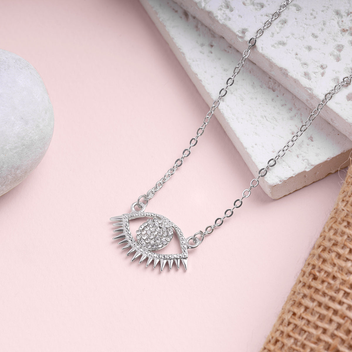 Sterling Crystal Gaze Necklace