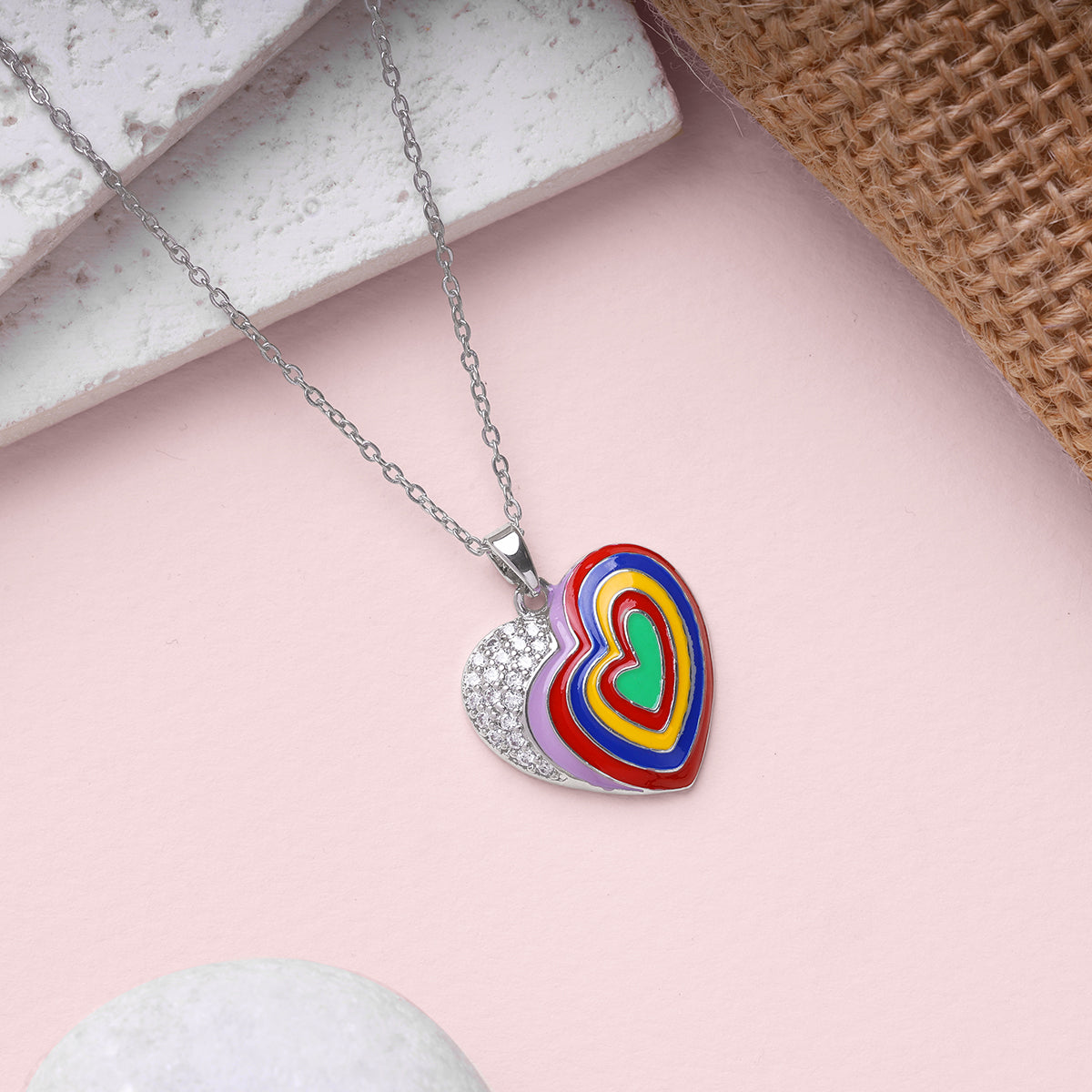 Rainbow Heart Pendant