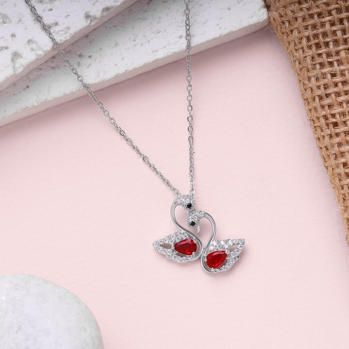 Swans Heart Necklace