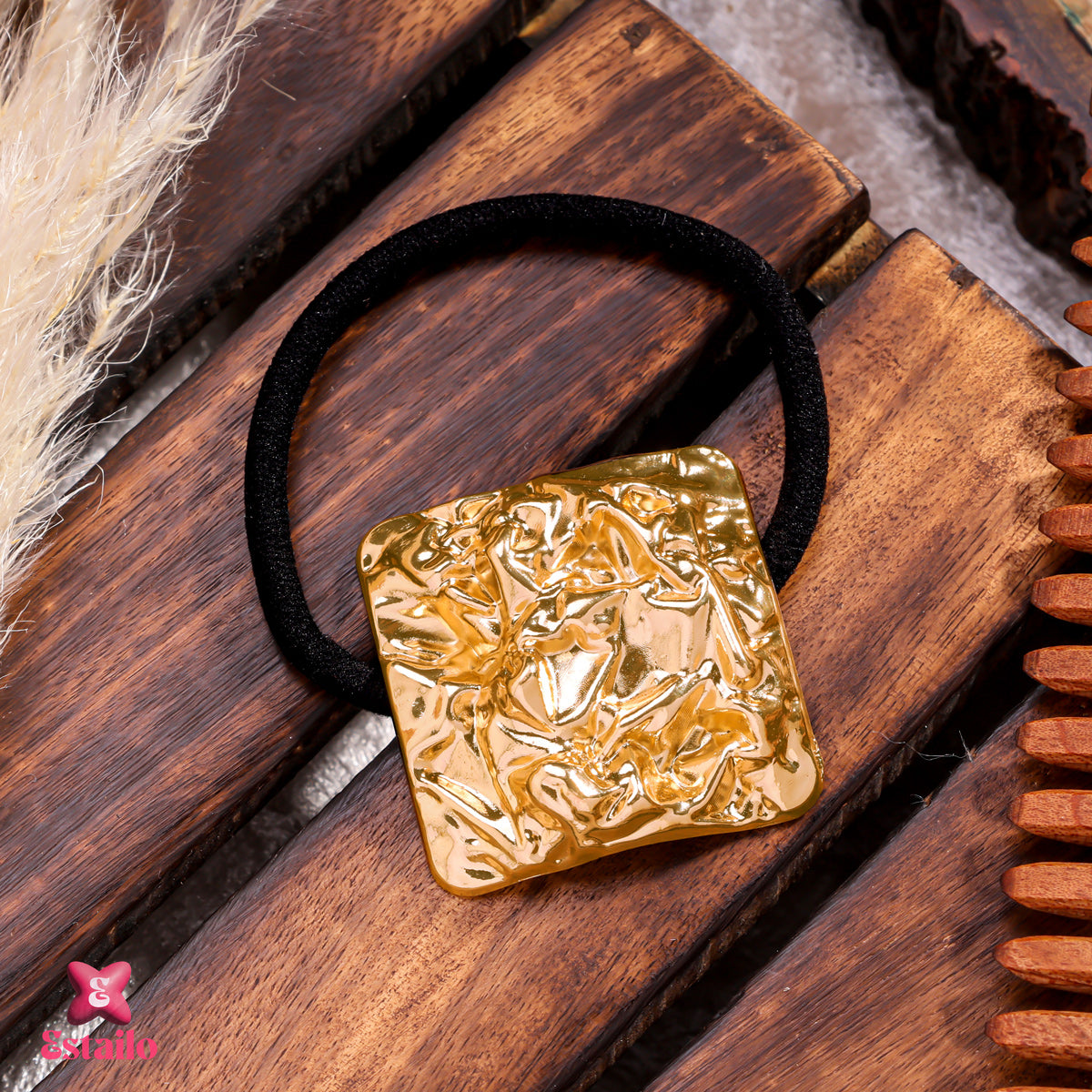 Chic Gold Square Hair Tie